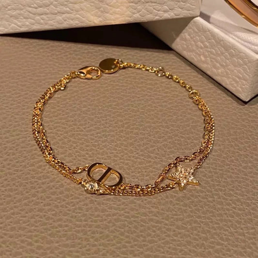CD Letter Star Double-Layer Bracelet by Sylrena — product photo