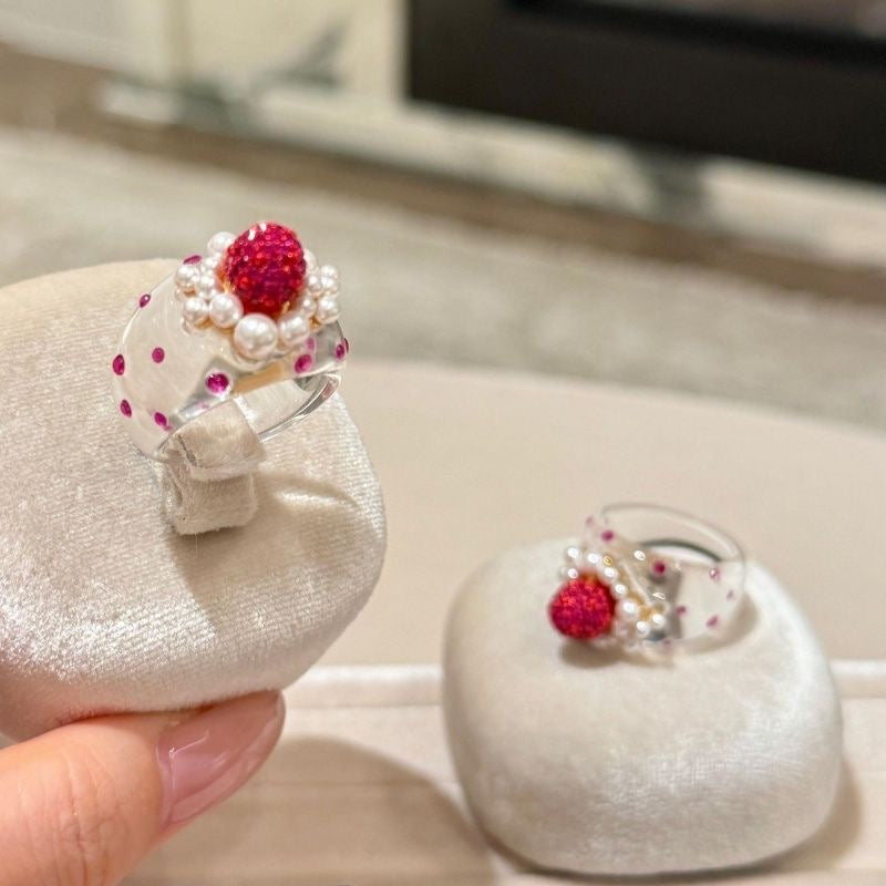 Strawberry Cake Statement Ring by Sylrena — product photo