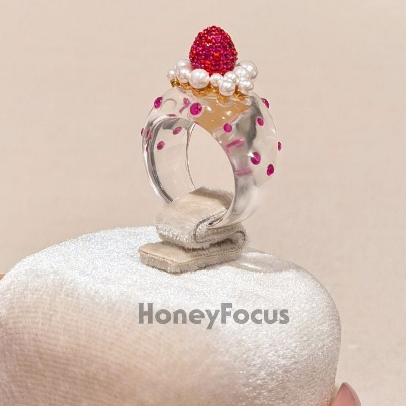 Strawberry Cake Statement Ring by Sylrena — product photo