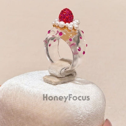 Strawberry Cake Statement Ring by Sylrena — product photo