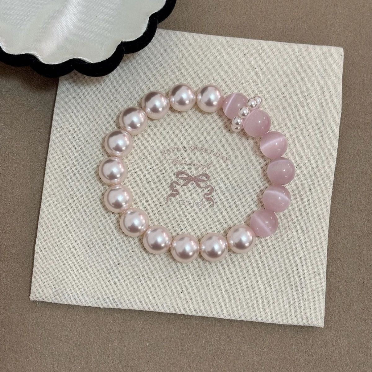 Pearl Cat Eye Bracelet by Sylrena — product photo