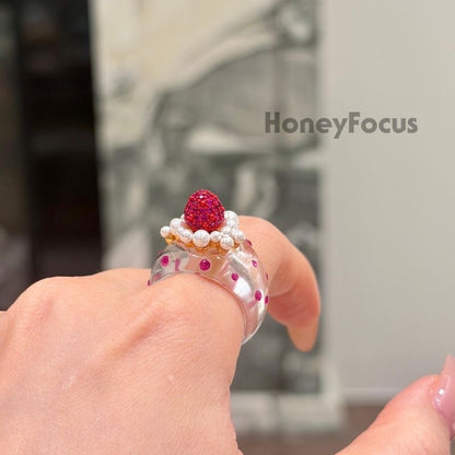 Strawberry Cake Statement Ring by Sylrena — product photo