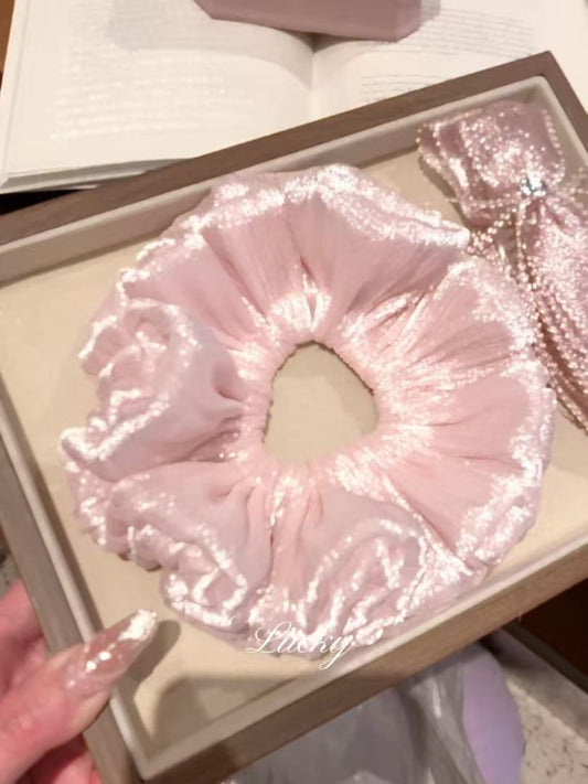 Cherry Blossom Pink Satin Hair Tie by Sylrena — product photo