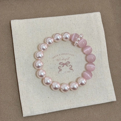 Pearl Cat Eye Bracelet by Sylrena — product photo