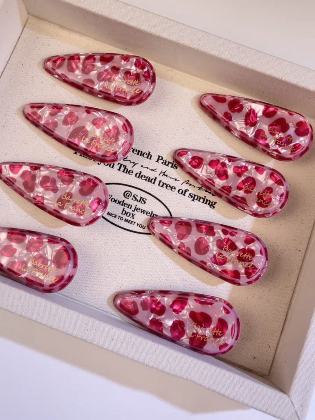 Pink Leopard Hair Clips | Pair by Sylrena — product photo