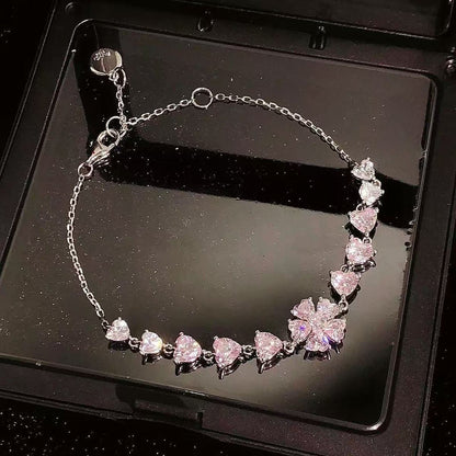 Pink Peach Blossom Bracelet by Sylrena — product photo
