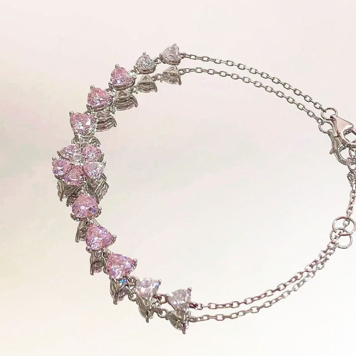 Pink Peach Blossom Bracelet by Sylrena — product photo