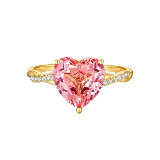Pink Heart Zircon Ring by Sylrena — product photo