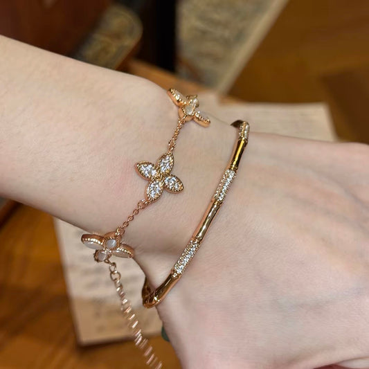 Four Leaf Clover Bamboo Bracelet Set by Sylrena — product photo