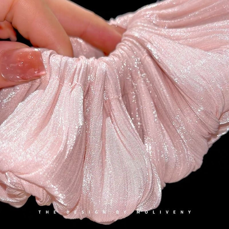 Cherry Blossom Pink Satin Hair Tie by Sylrena — product photo
