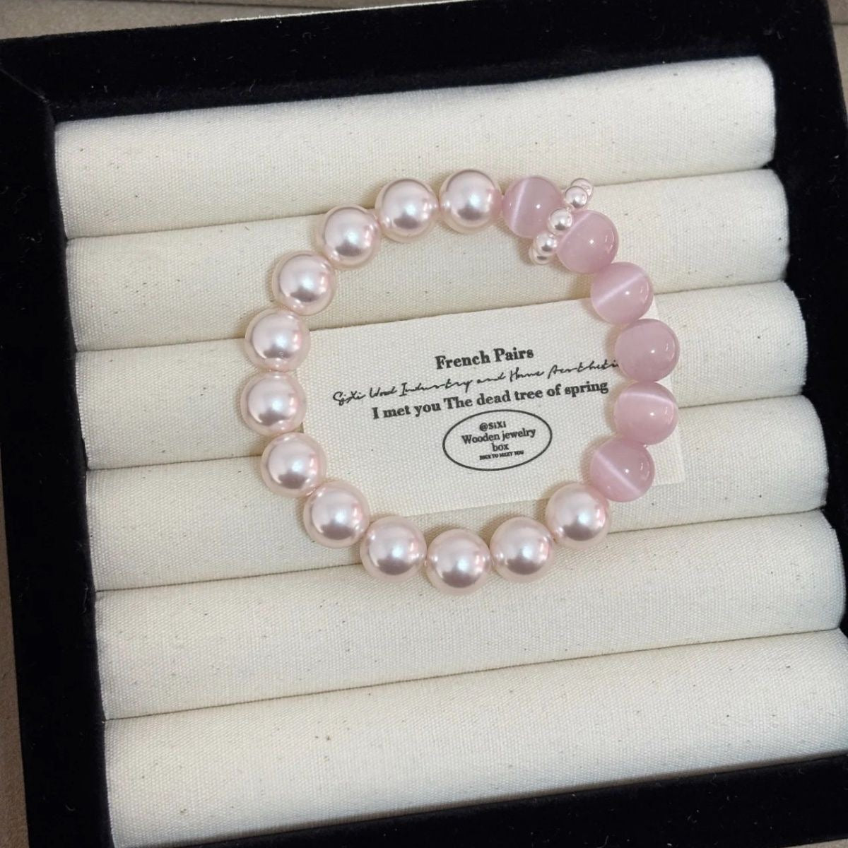 Pearl Cat Eye Bracelet by Sylrena — product photo