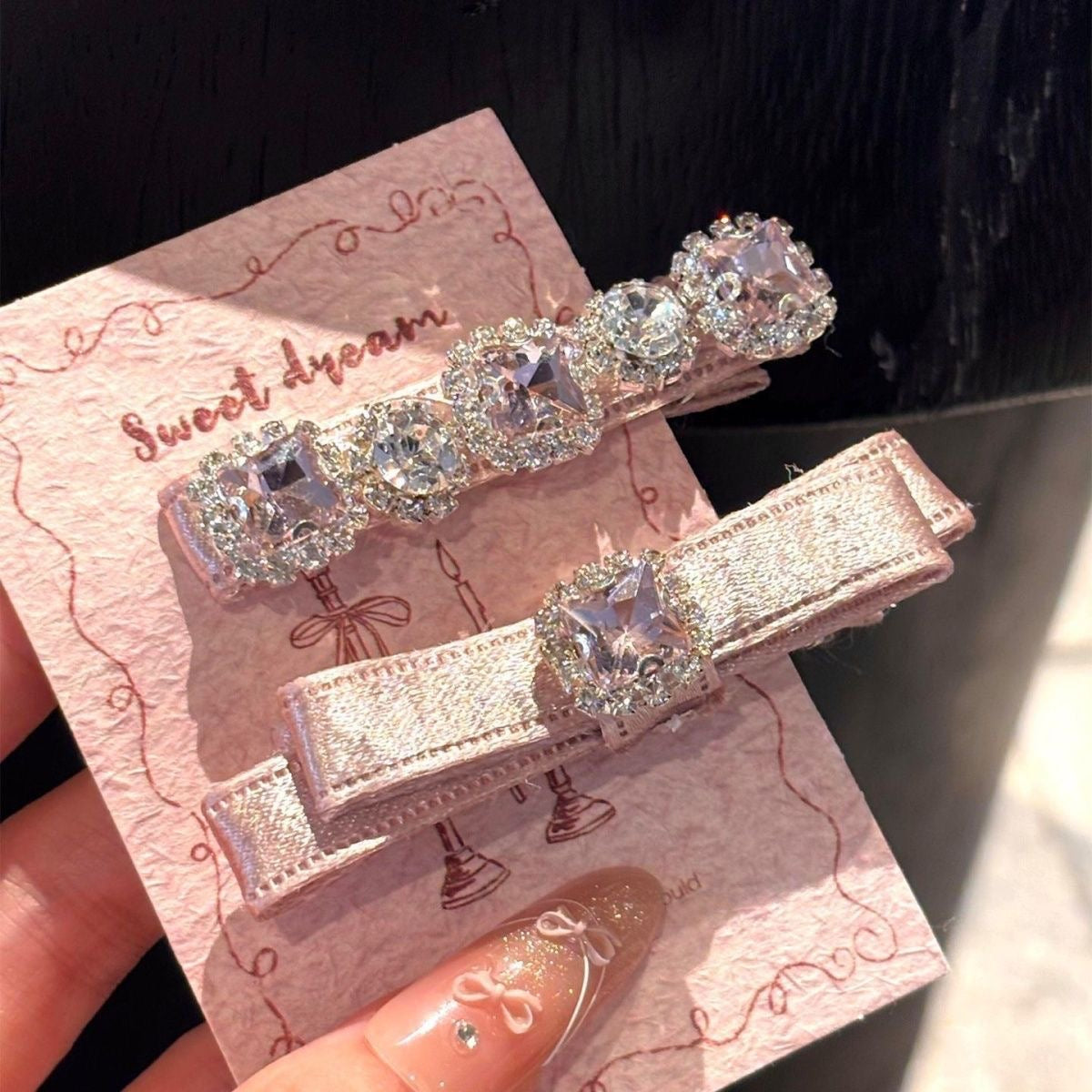 Bow Diamond Hairpin | Pair by Sylrena — product photo